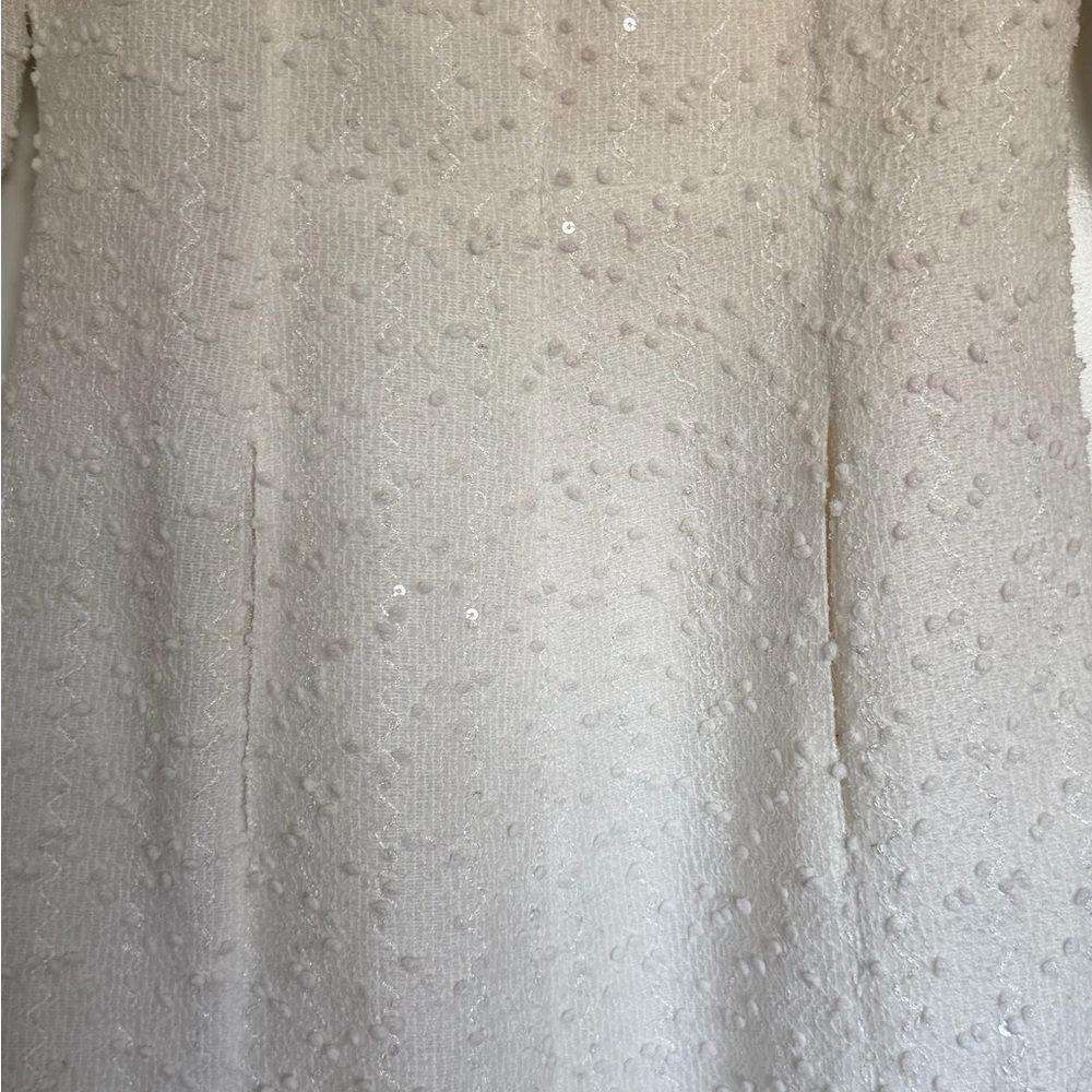 Vince Camuto Ivory Long Sleeve Textured Sheath Dress - Picture 5 of 7